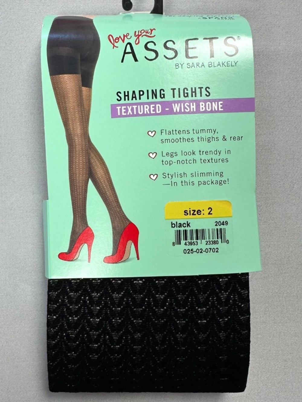 Spanx Love Your Assets Textured Shaping Tights Black Size 2 NEW Wish Bone 2 PAIR